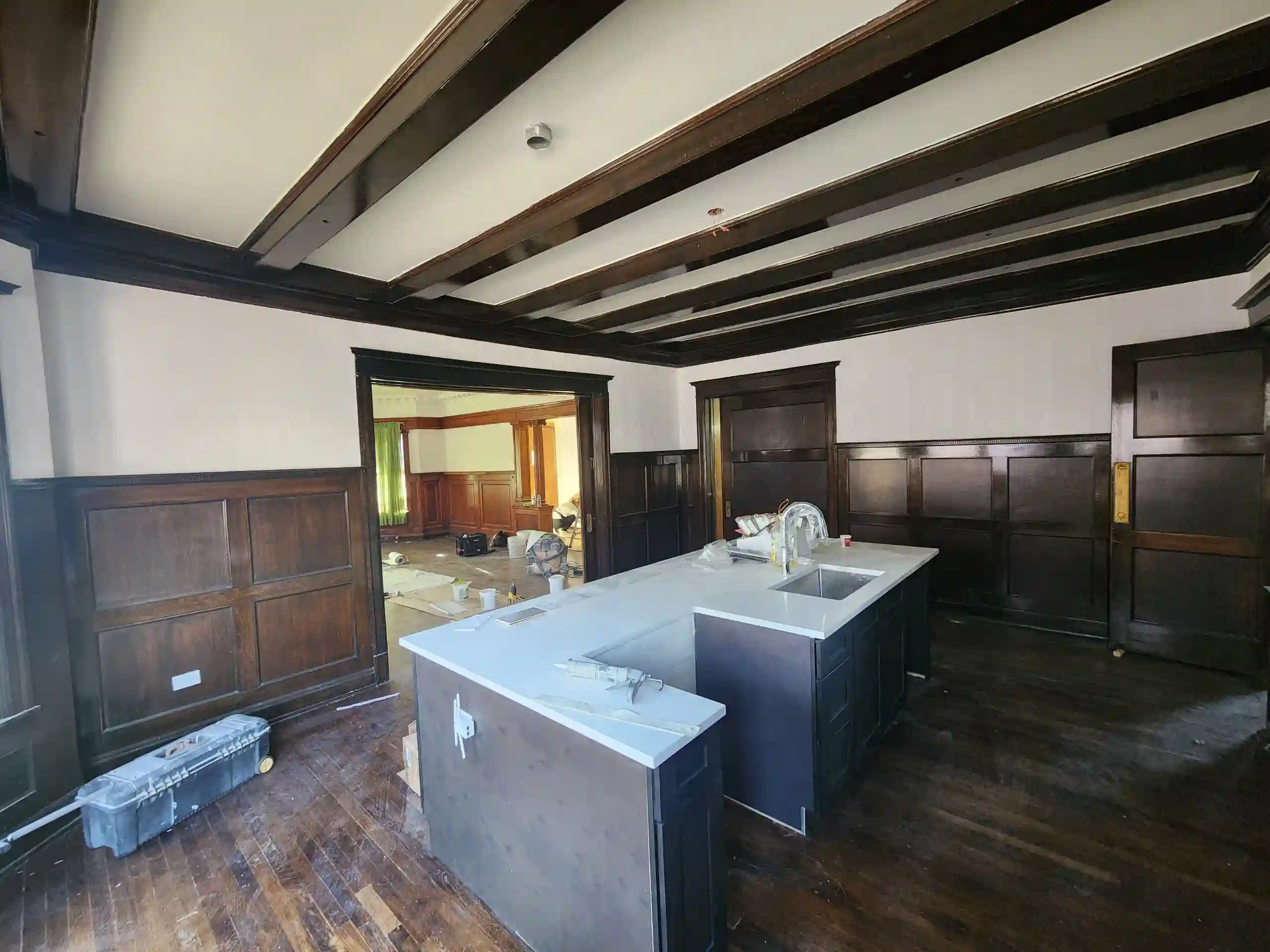 Residential accent wall wallpaper installation in Kirkwood, Atlanta
