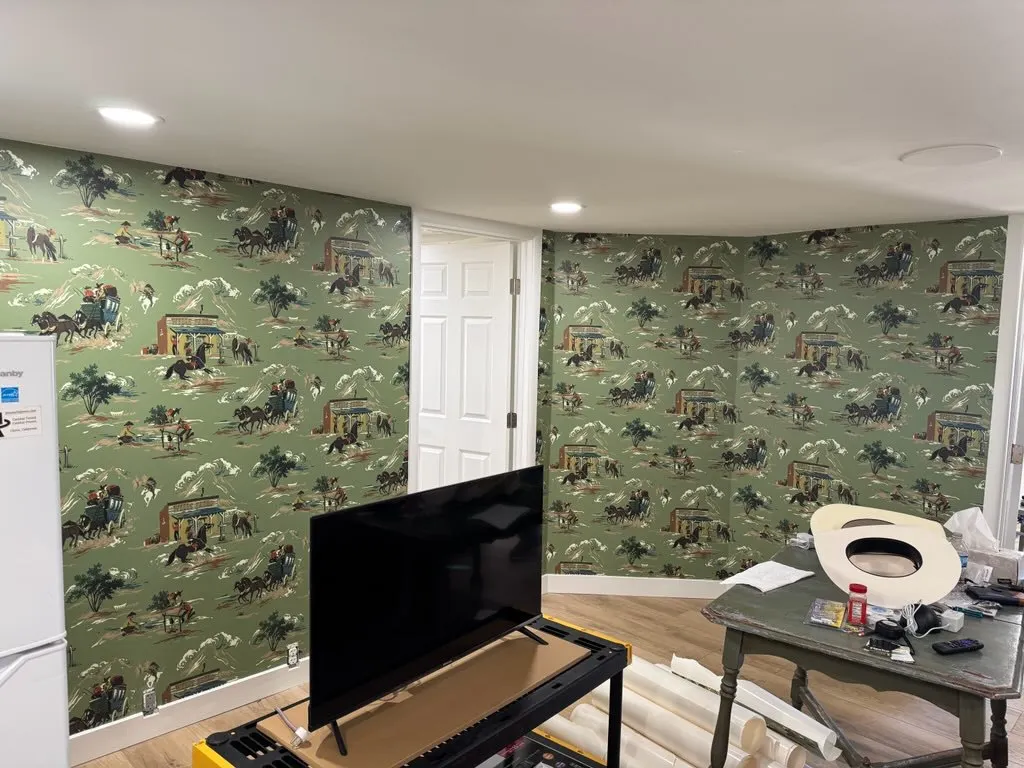 Bedroom wallpaper installation in Edgewood, Atlanta